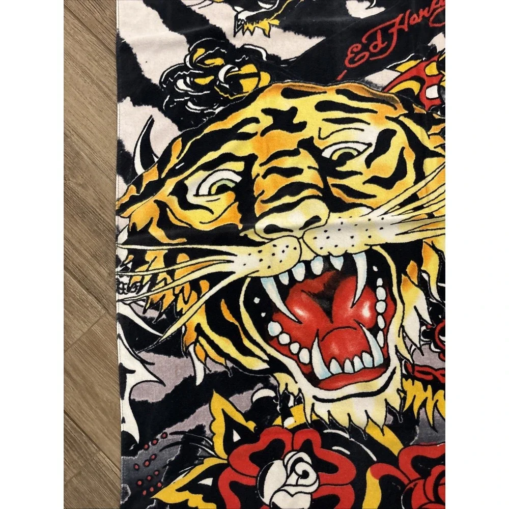 Ed Hardy Christian Audigier tiger beach towel 38x66